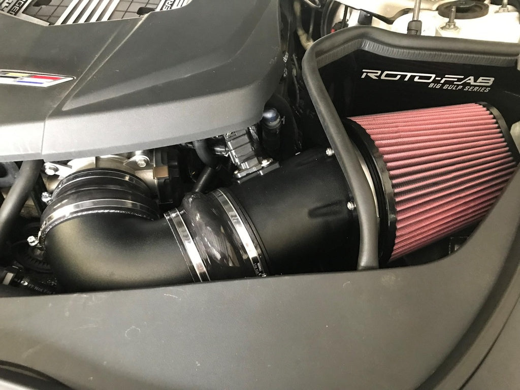 up close image of roto-fab big gulp installed in 2016-19 CTS-V with LT4 engine