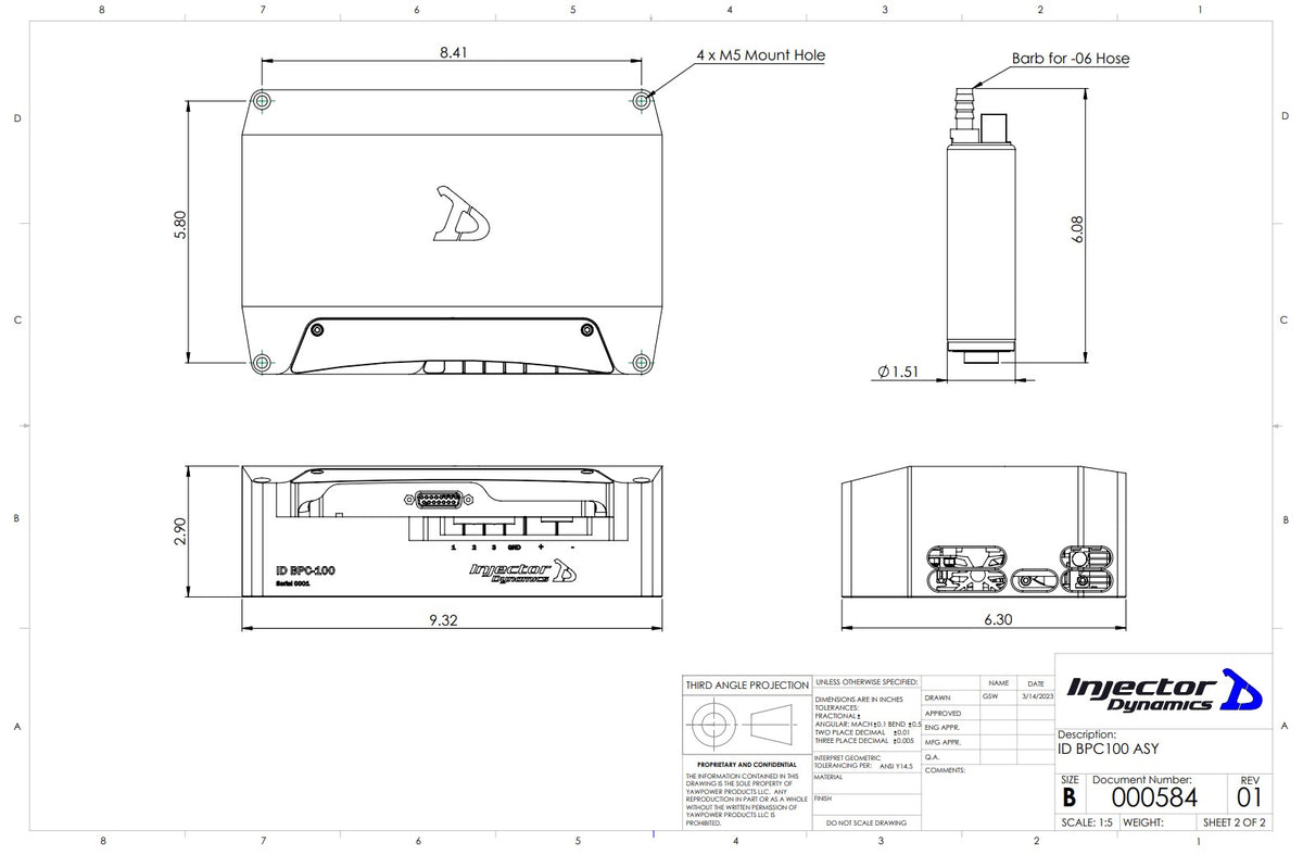 injector dynamics bpc100 physical dimensions